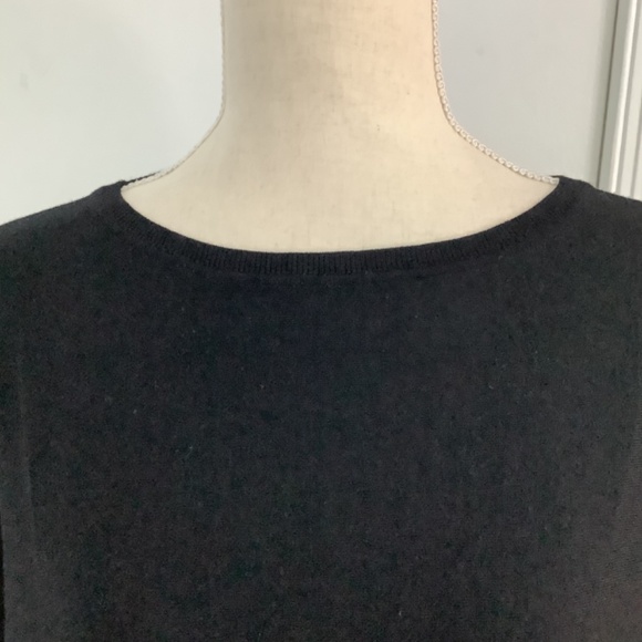 LAFAYETTE 148 SMALL BLACK WOOL SWEATER LIGHTWEIGHT DOLMAN SLEEVE RELAXED… - Picture 6 of 14